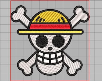 Luffy Embroidery Design: One Piece Anime Fan Art (Digital Download)