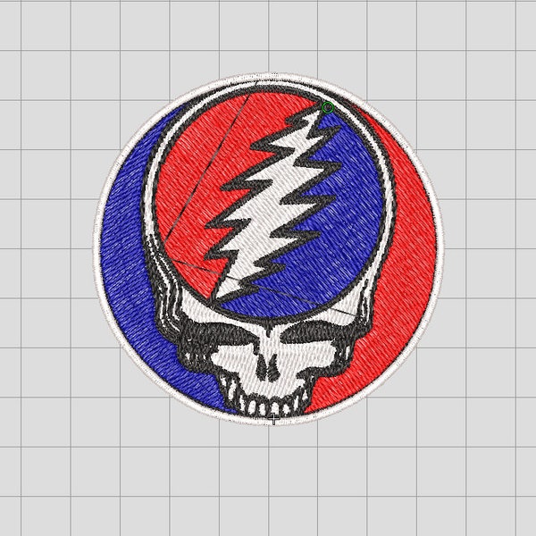 FILES ONLY 3 inch Stealie Skull Grateful Dead Embroidery Patch FILES .Pes .Jef. .Xxx .Vp3 .Vip