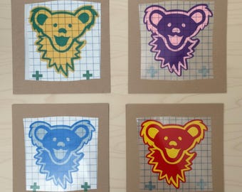 Vinylsticker Grateful Dead Dancing Bear – gelaagde autosticker