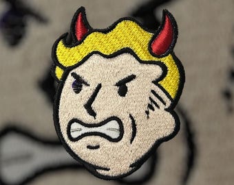 Fallout Vault Boy EVIL Patch Iron On 2.8” x 3.5” inches Embroidered
