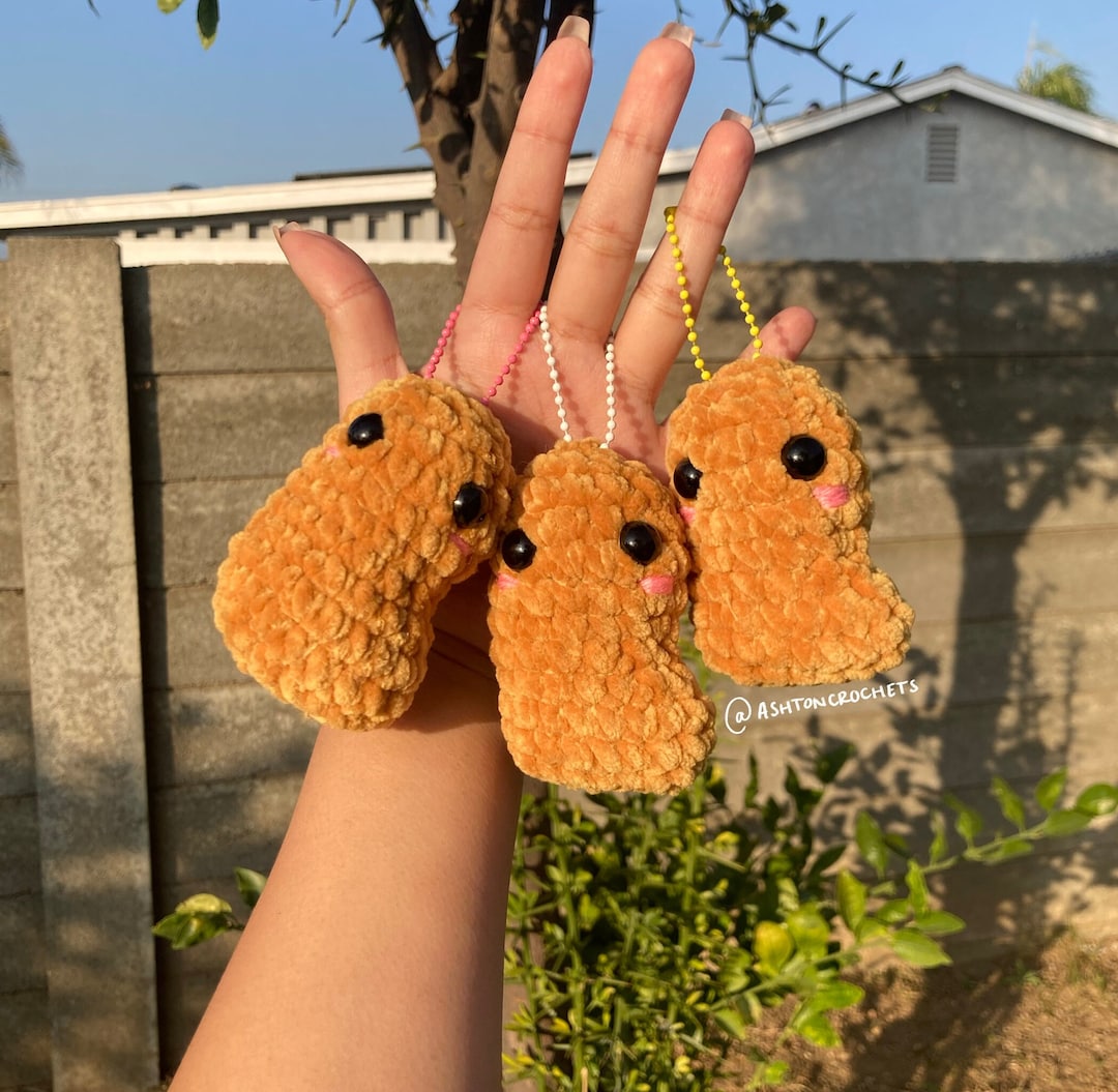 Nugget Key Chain Crochet Keychains | Chicken Nugget Keychains | Plushie Keychains ...