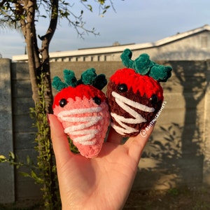 Crochet Strawberry | Crochet Chocolate Strawberry | Crochet Valentines Day Anniversary Gift