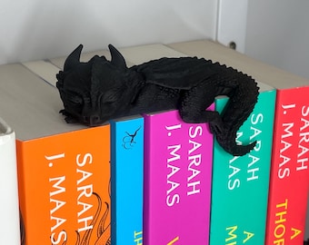 Sleeping Dragon Bookshelf Decor, Dragon Book Nook Companion, Fantasy Shelf Decor, Book Lover Gift