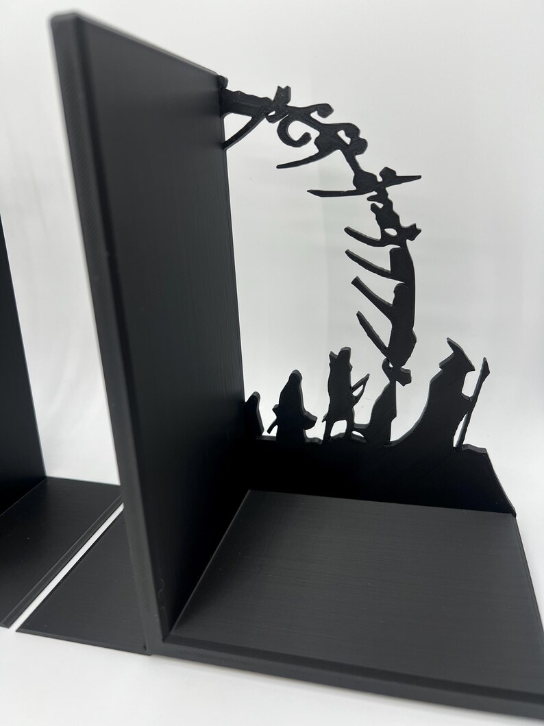 LOTR-boekensteunen, Hobbit & Fellowship-silhouet, fantasy-boekenplankdecor, LOTR-cadeau voor boekenliefhebbers afbeelding 5