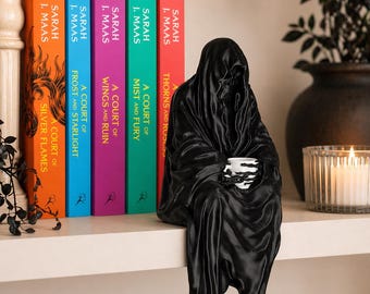 Adorno de estantería Surial Tea / Rincón de lectura / Decoración de biblioteca / Para amantes de los libros / Figura de la Parca