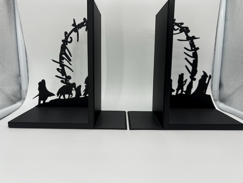 LOTR-boekensteunen, Hobbit & Fellowship-silhouet, fantasy-boekenplankdecor, LOTR-cadeau voor boekenliefhebbers afbeelding 6