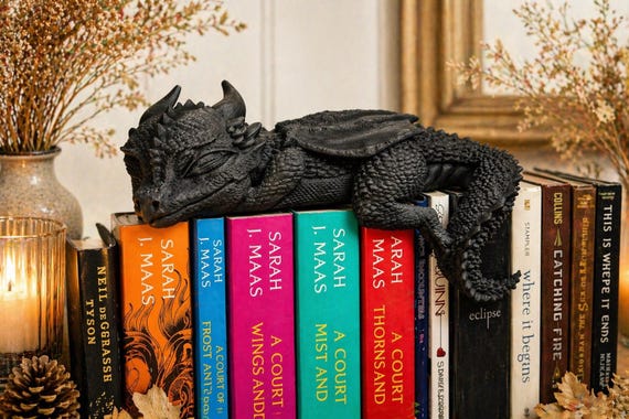 Sleeping Dragon Bookshelf Decor, Dragon Book Nook Companion
