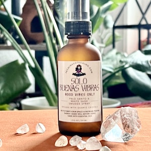 Energy Clearing Smudge Spray: Palo Santo, White Sage, Crystal Infused