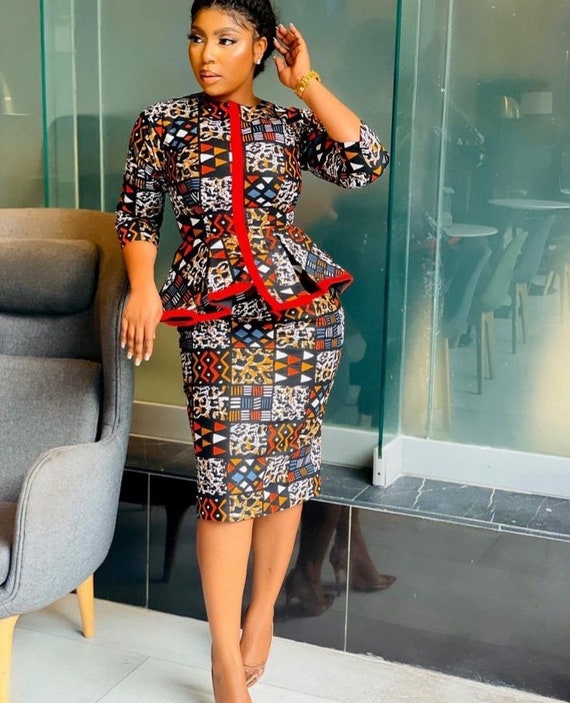 traditional peplum tops with pencil skirt