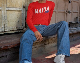 Red Buffalo Bills Mafia Long Sleeve Tee with Blue Buffalo - XS to 5XL