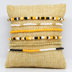 University in Missouri (Columbia)-Inspired Gold, Black, & White Bitsy Bracelet Gift