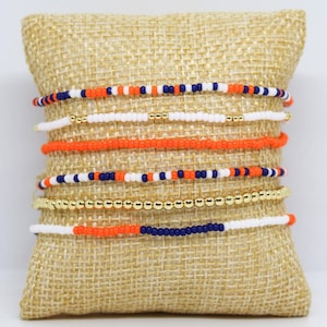 University in Virginia (Charlottesville)-Inspired Orange, Blue, & White Teeny Bracelet Gift/Virginia Jewelry