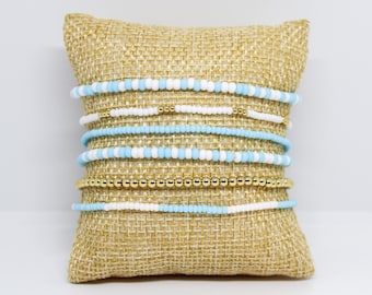 Light Blue & White Bitsy Bracelet Gift - University in Chapel Hill, North Carolina-Inspired
