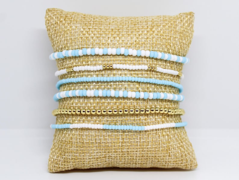 Beaded Bracelets in University of North Carolina at Chapel Hill (UNC) School Colors - Kenan Memorial Stadium & Dean E. Smith Center (Dean Dome)