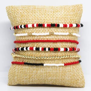 Tech University in Lubbock, Texas Scarlet, Black, & White Bracelet Gift