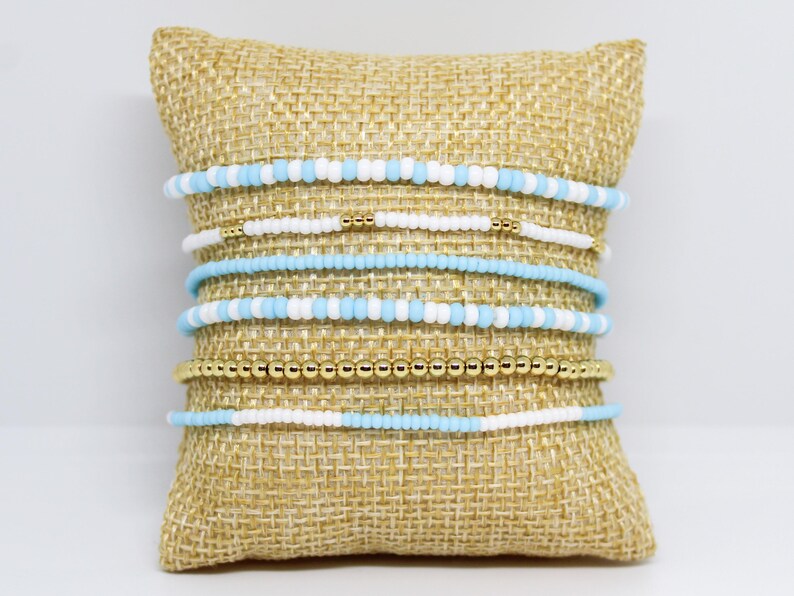 Beaded Bracelets in University of North Carolina at Chapel Hill (UNC) School Colors - Kenan Memorial Stadium & Dean E. Smith Center (Dean Dome)