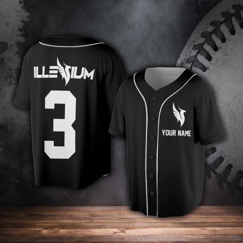 Light blue gradient cool illenium rave baseball jersey for EDM festivals -  Rave Jersey