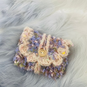 Porte-cartes, porte-cartes fait main, porte-cartes au crochet fait main, porte-cartes violet, cadeau pour elle, accessoires pour femmes, porte-cartes au crochet