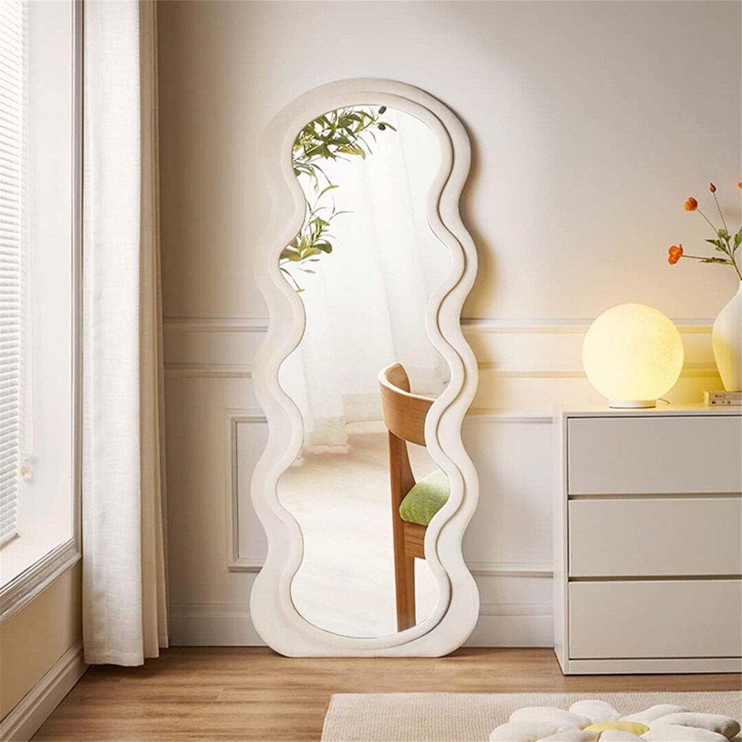 Floortoceiling Mirror Irregular Wave Mirror Flannel Etsy