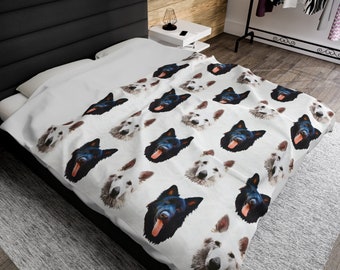 Custom Pet Blanket| Pet Portrait | Personalized Pet Blanket | Dog  Blanket | Cat Blanket | Pet Illustration