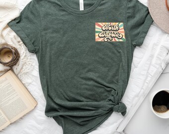 North Dakota Inspired Unisex Graphic T-shirt, Home State Shirt, North Dakota Souvenir T-shirt, ND Gift, USA Travel Shirt