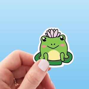 Frog on Lilypad Vinyl Sticker