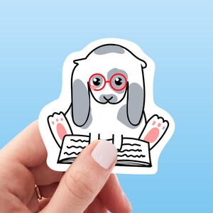 Vinyl Reading Bunny Rabbit Sticker