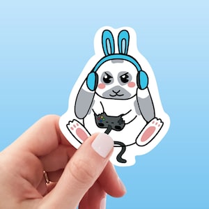Gaming Bunny Rabbit Vinyl Sticker
