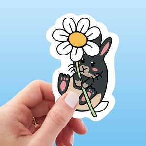 Flower Bunny Rabbit Vinyl Sticker