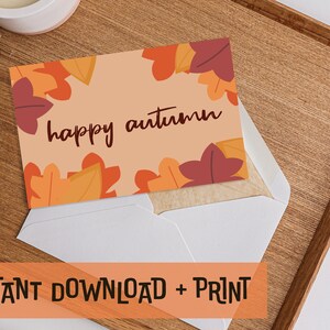 Print thuis &quot;Happy Autumn&quot; wenskaart