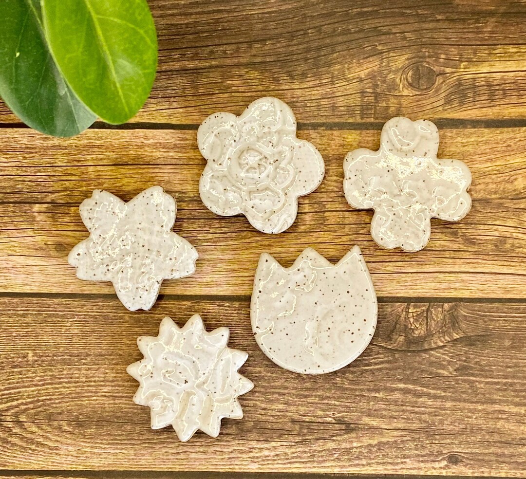 Ceramic Flower Set of 5 Etsy