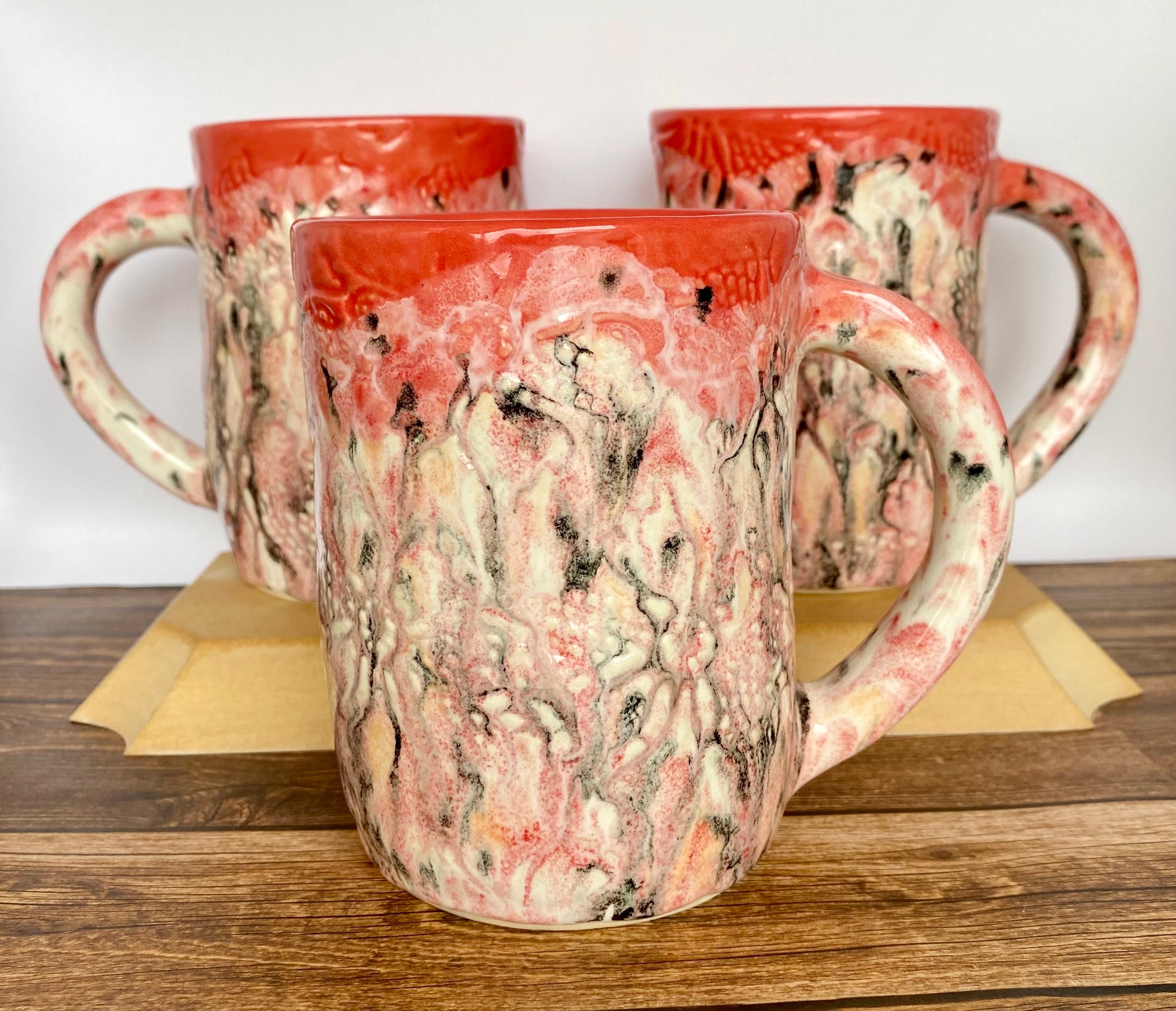 Textured Flower Pottery Mug - Etsy