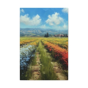 Napa Valley Impressionist Painting | Canvas Painting | Includes Frame | California Landscape Painting | Ready To Hang