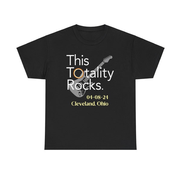 Solar Eclipse Totality Rocks Cleveland Unisex Heavy Cotton Tee