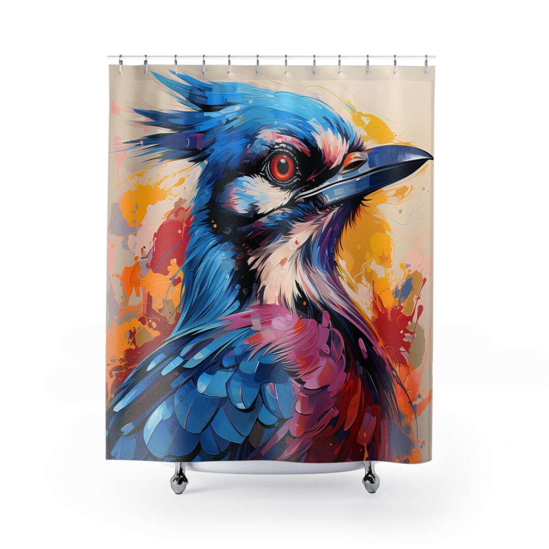 blue-jay-pop-art-shower-curtain-etsy