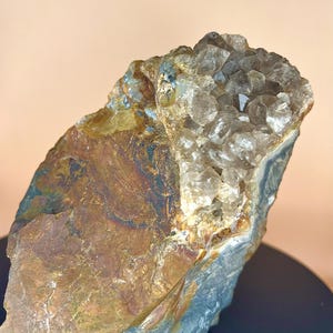 Raw Druzy Ohio Flint Geode Specimen, Druzy Quartz Crystal Decor, Natural Stone Collectible, Rough Mineral, Collectible Mineral Specimen