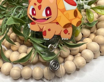 Lumpia Badge Reel: Filipino Food, Acrylic Nurse Gift