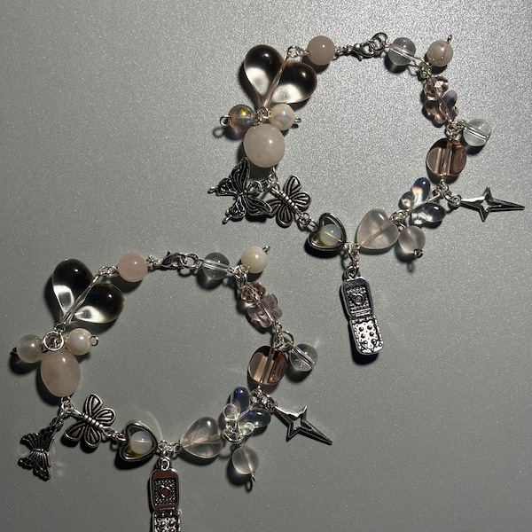 y2k inspired flip-phone charm bracelets
