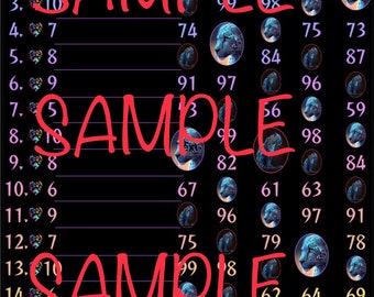 100 Multie Payout Cheetah Bingo Board