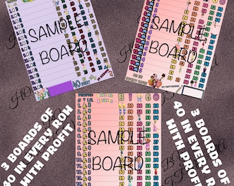 Pack of 3 (40 In Every Row) Bingo Boards