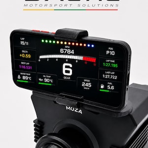 Moza Racing Wheel Base Phone Holder | Sim Racing Smartphone Mount | Dashboard & Telemetry Display