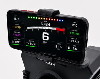 Uchwyt na telefon Moza Racing Wheel Base | Uchwyt na smartfon Sim Racing | Wyświetlacz deski rozdzielczej i telemetrii