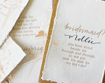 Bridesmaid Personalised Proposal Card | Letterpress | Bridal Party Card | Bridesmaid Box Card | Calligraphy | Modern