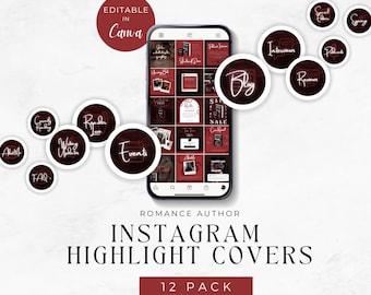Dark Romance Author Branding | Bookstagram Highlight Cover | IG Canva Social Media Template | Writer Branding | Book Marketing | SCAR02