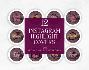 Romance Author Branding | Bookstagram Highlight Cover | IG Canva Template | Social Media | Author Design Template | Book Marketing | LILA02