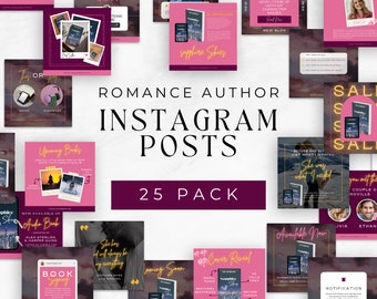 Modelli Instagram per autori di romanzi/Modello Canva d'autore/Post IG modificabili per scrittori/Social Media/Marketing di libri/LILA01