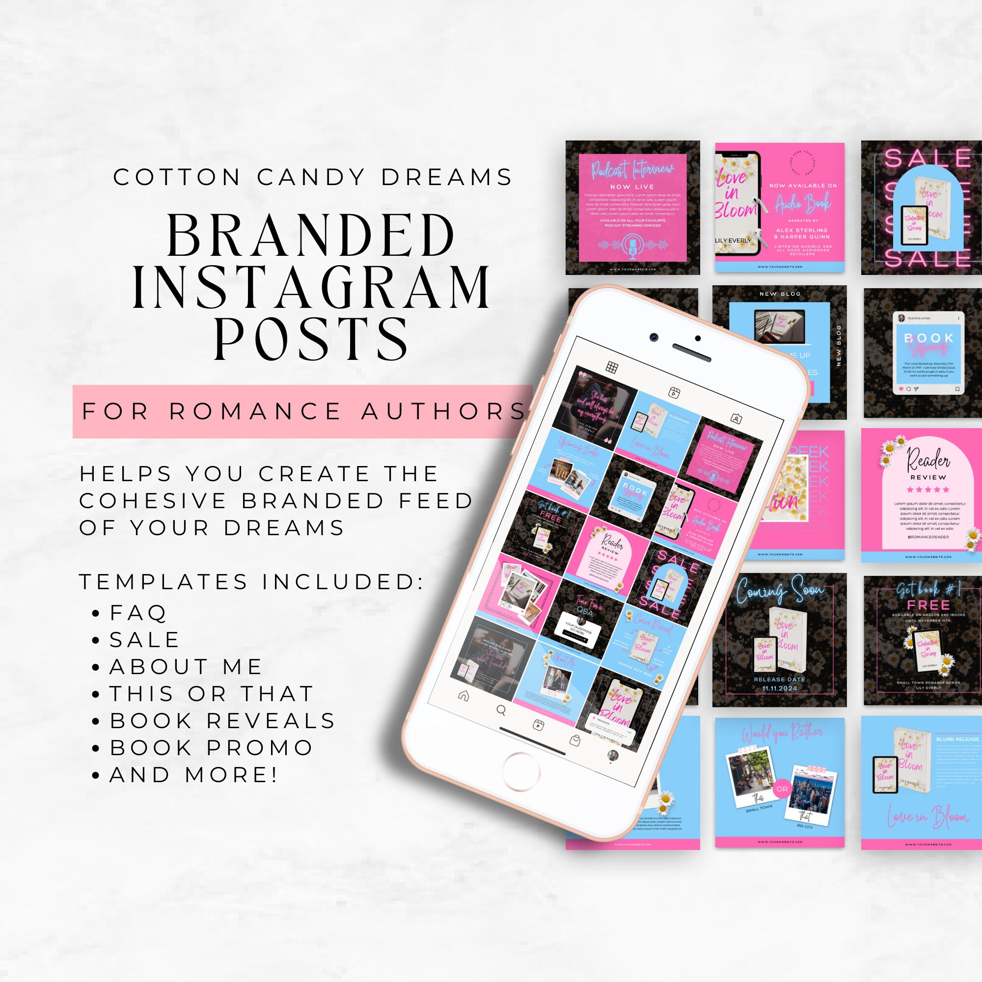 Instagram Templates for Romance Authors | Canva Template | Editable ...