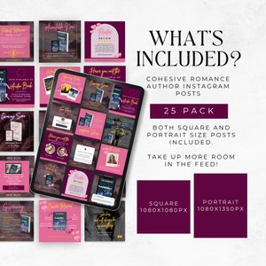 Instagram Templates For Romance Authors | Author Canva Template | Editable IG Posts For Writers | Social Media | Book Marketing | LILA01 image 5