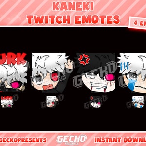 4 Tokyo Ghoul Kaneki Twitch Emotes | Static | Twitch Emotes, Discord Emotes