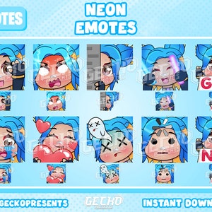 Neon Valorant Twitch Emotes (10) | Static/Animated | Twitch Emotes, Discord Emotes